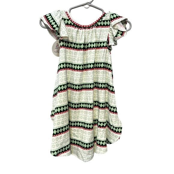 Dot Dot Smile Green Red Striped Diamonds Flower Clover Baby Girl's Dress 12-24M - Picture 5 of 5